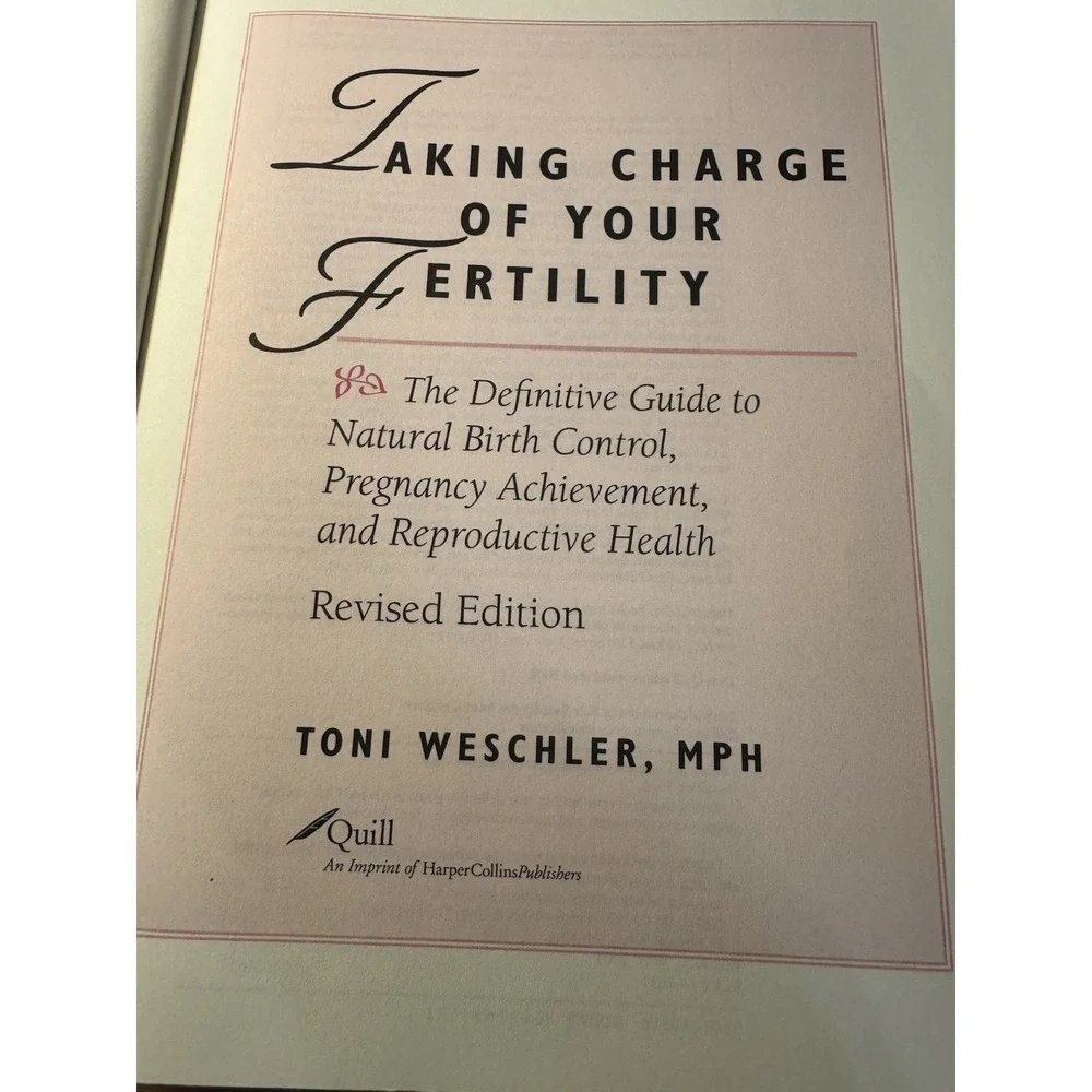 Taking Charge Of Your Fertility Paper Back Toni Weshler Revised Edition Bestsell
